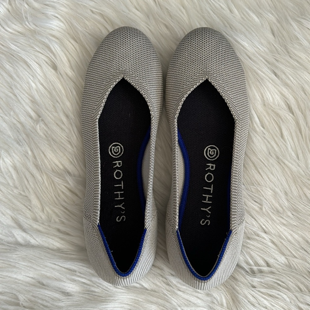 Rothy's "Retired" Birdseye Flax Round Toe Flats Size 7 - Picture 7 of 12